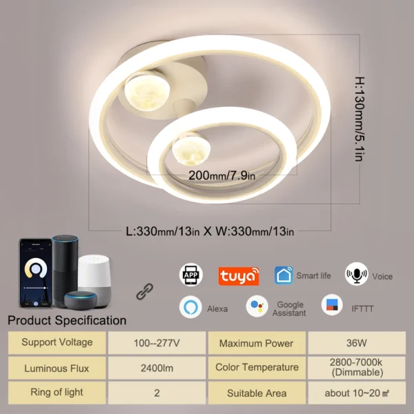 Modern Led Ceiling Light Ceiling Lamp Led Chandelier Suitable For Bedrooms Living Rooms Kitchen Dining Lighting Decor - Image 3