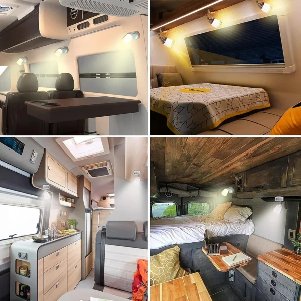 Dimmable Camper Light DC 12-24V 3W Van Caravan Boat Bedside Lamp Wall Light 3 Colors Touch Switch RV Interior LED Lighting - Image 6