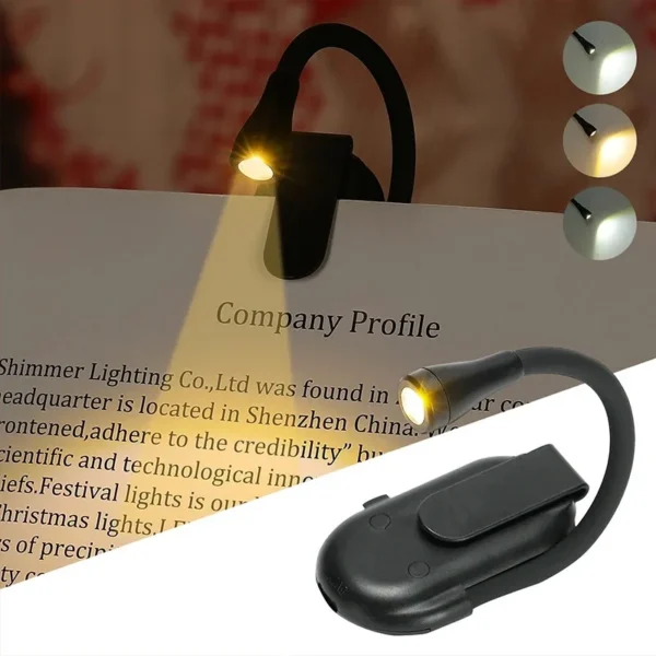 Portable LED Book Lamp Reading Small Table Lamps Eye Protection 3 Colors for Bedroom Study Bedside Student Book clip Night Light - Image 9