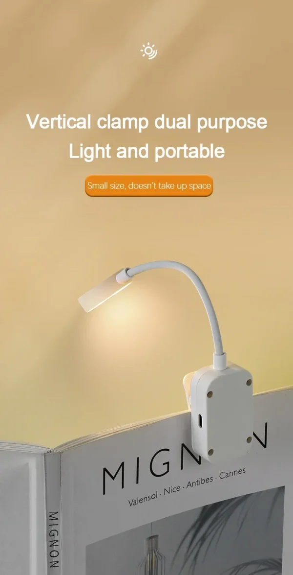 Portable LED Book Lamp Reading Small Table Lamps Eye Protection 3 Colors for Bedroom Study Bedside Student Book clip Night Light - Image 13