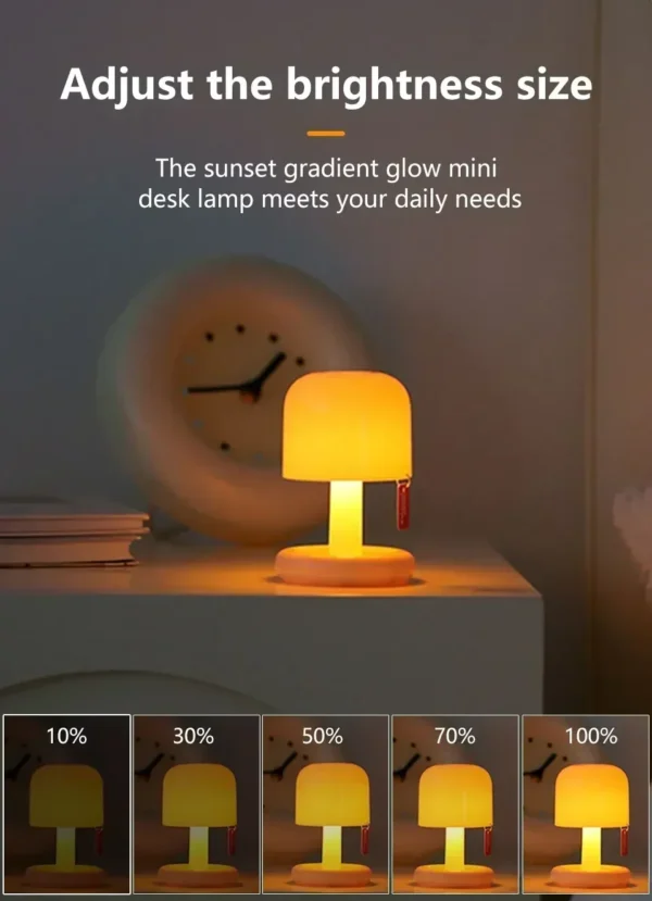 Mini Sunset Night Lamp Desktop Creative USB Rechargeable Ins Mushroom Style Led Night Light for Coffee Bar Home Decor Bedroom - Image 11