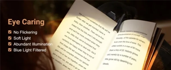 Portable LED Book Lamp Reading Small Table Lamps Eye Protection 3 Colors for Bedroom Study Bedside Student Book clip Night Light - Image 25