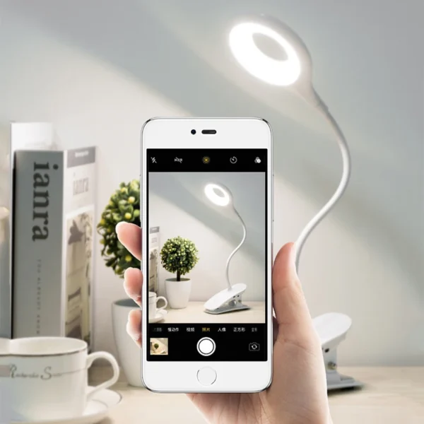 LED Desk Lamp Clip On Type USB Charging With Built In Lithium Battery Touch Dimming 3 Modes Learning Reading Table Lamp - Image 8