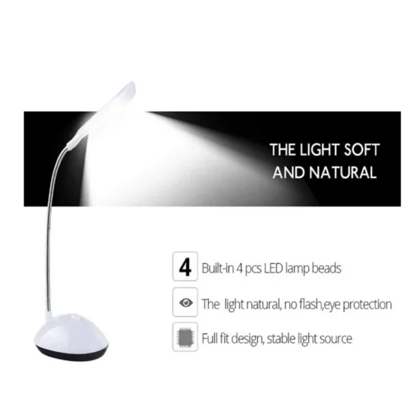 1Pc LED Folding Table Lamp Reading Light AAA Battery Powered Eye Protection Night Lamp Bedroom Bedside Study Lighting Desk Light - Image 7