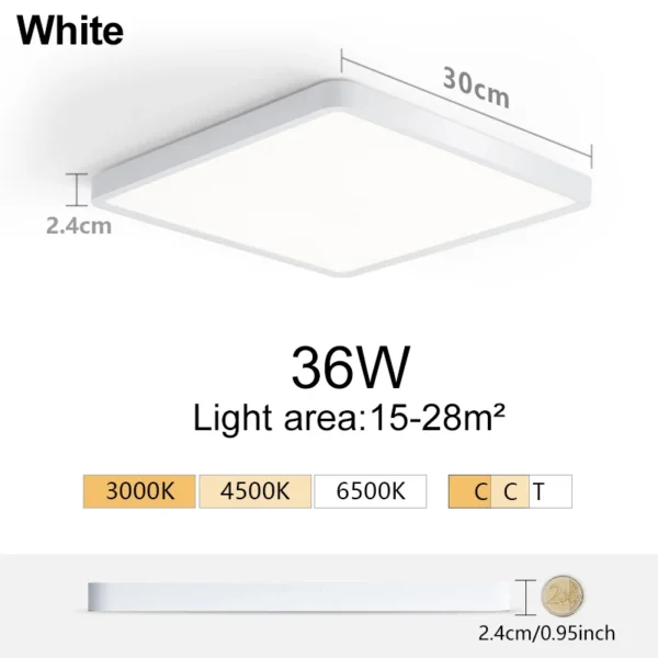 MARPOU 2.4cm Ultra thin led ceiling light Square Wood Grain ceiling lamps for living room 220V 110V led lights for room Bedroom - Image 6