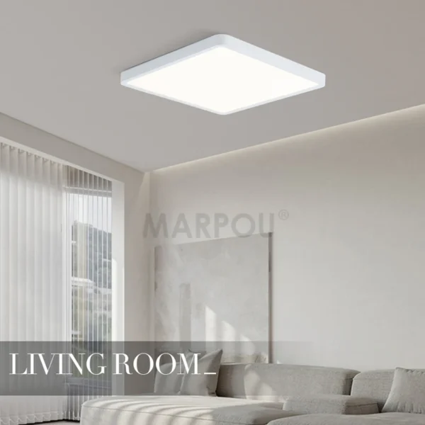 MARPOU 2.4cm Ultra thin led ceiling light Square Wood Grain ceiling lamps for living room 220V 110V led lights for room Bedroom - Image 2