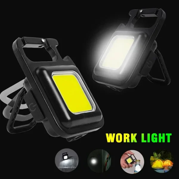 Super Bright Mini COB Keychain Portable light Flashlight Portable Lamp with Magnet USB Charging Waterproof Lighting Camping Lamp - Image 2