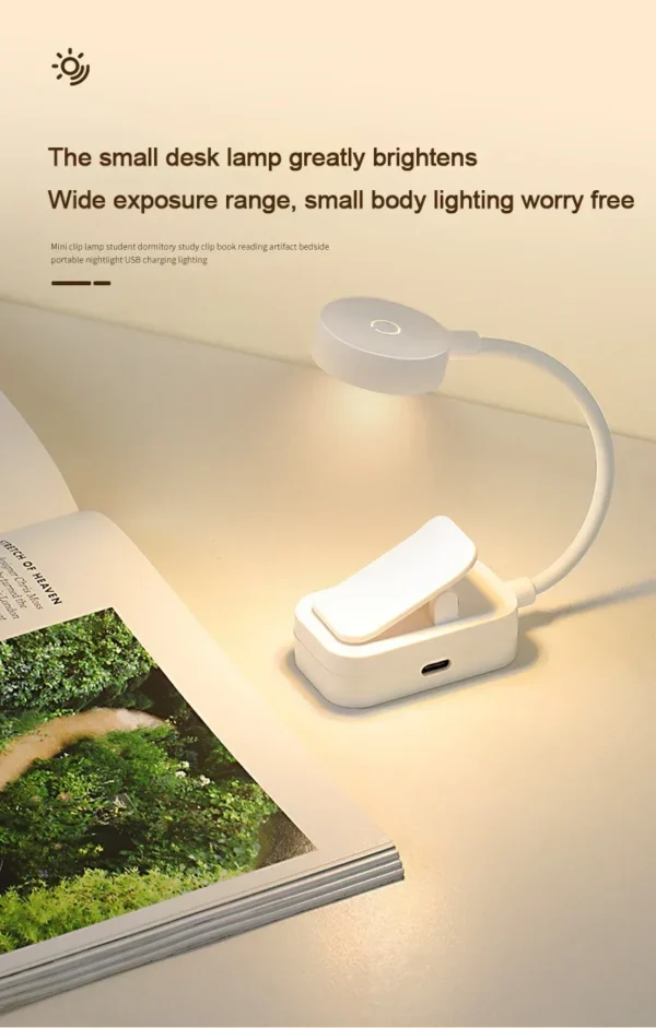 Portable LED Book Lamp Reading Small Table Lamps Eye Protection 3 Colors for Bedroom Study Bedside Student Book clip Night Light - Image 23