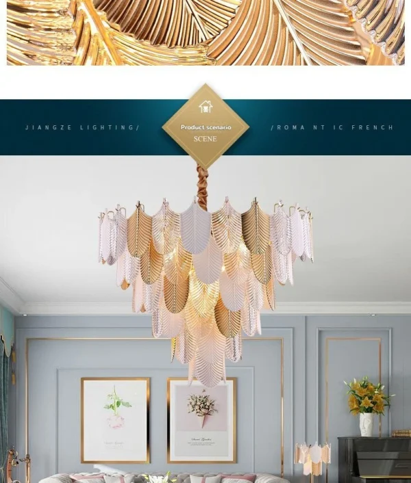 Luxury LED Crystal Chandelier - Ceiling Light for Living Room, Bedroom, Dining Room | Retro Modern Pendant Lighting Fixture - Image 14