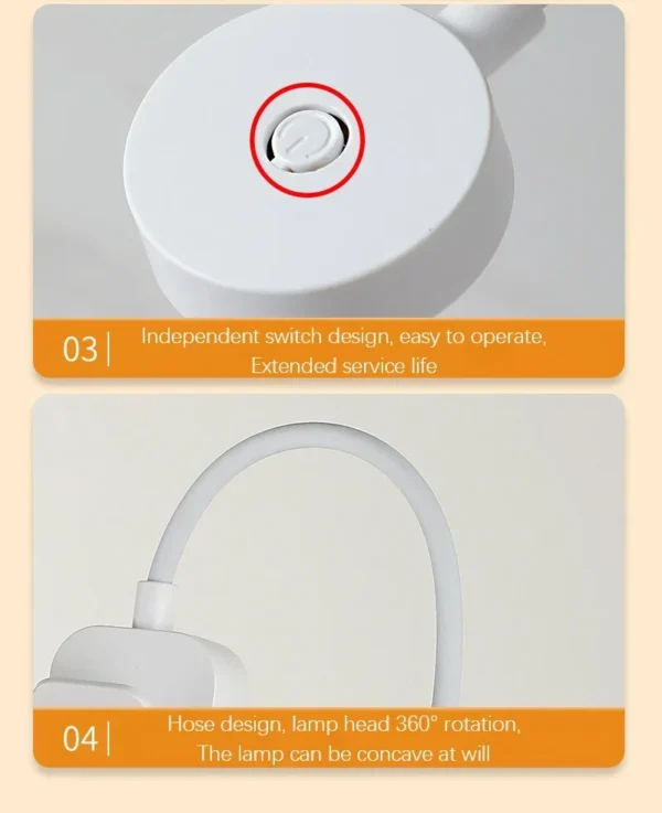 Portable LED Book Lamp Reading Small Table Lamps Eye Protection 3 Colors for Bedroom Study Bedside Student Book clip Night Light - Image 22
