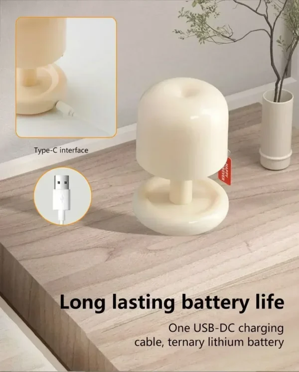 Mini Sunset Night Lamp Desktop Creative USB Rechargeable Ins Mushroom Style Led Night Light for Coffee Bar Home Decor Bedroom - Image 10