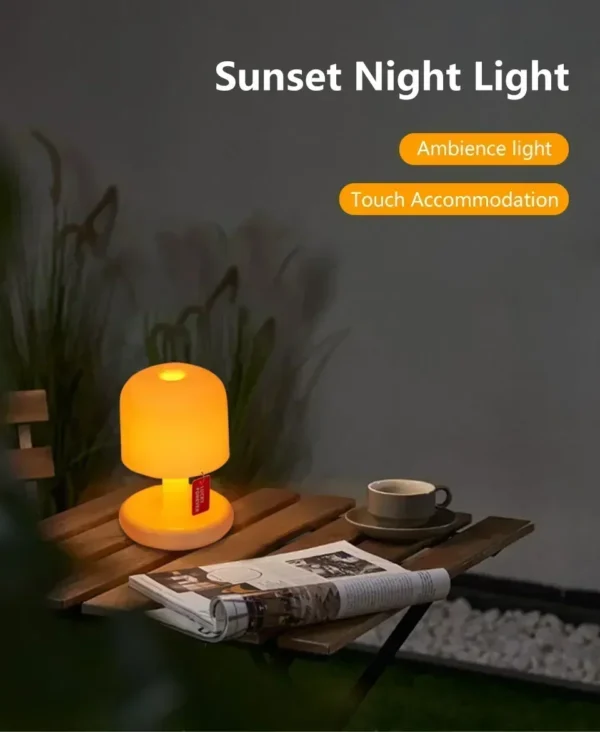 Mini Sunset Night Lamp Desktop Creative USB Rechargeable Ins Mushroom Style Led Night Light for Coffee Bar Home Decor Bedroom - Image 7