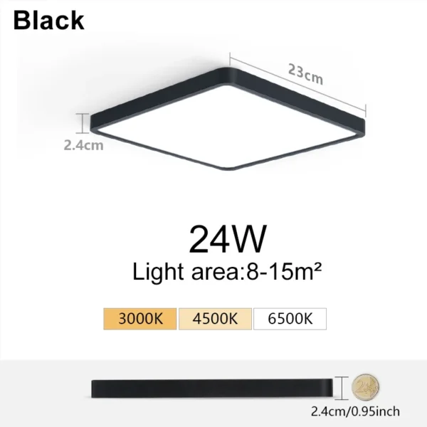 MARPOU 2.4cm Ultra thin led ceiling light Square Wood Grain ceiling lamps for living room 220V 110V led lights for room Bedroom - Image 4