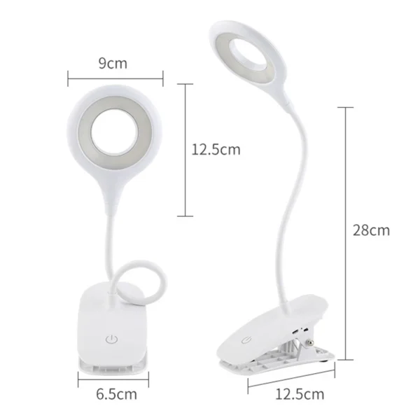 LED Desk Lamp Clip On Type USB Charging With Built In Lithium Battery Touch Dimming 3 Modes Learning Reading Table Lamp - Image 3