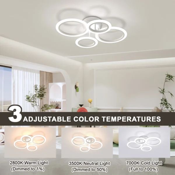 Modern Led Ceiling Light Ceiling Lamp Led Chandelier Suitable For Bedrooms Living Rooms Kitchen Dining Lighting Decor - Image 2