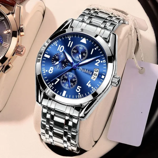 UTHAI Men's Watch Brand Light Luxury Fashion Trend Night Light Waterproof Digital Six Pin Business Leisure Quartz Watch Gift