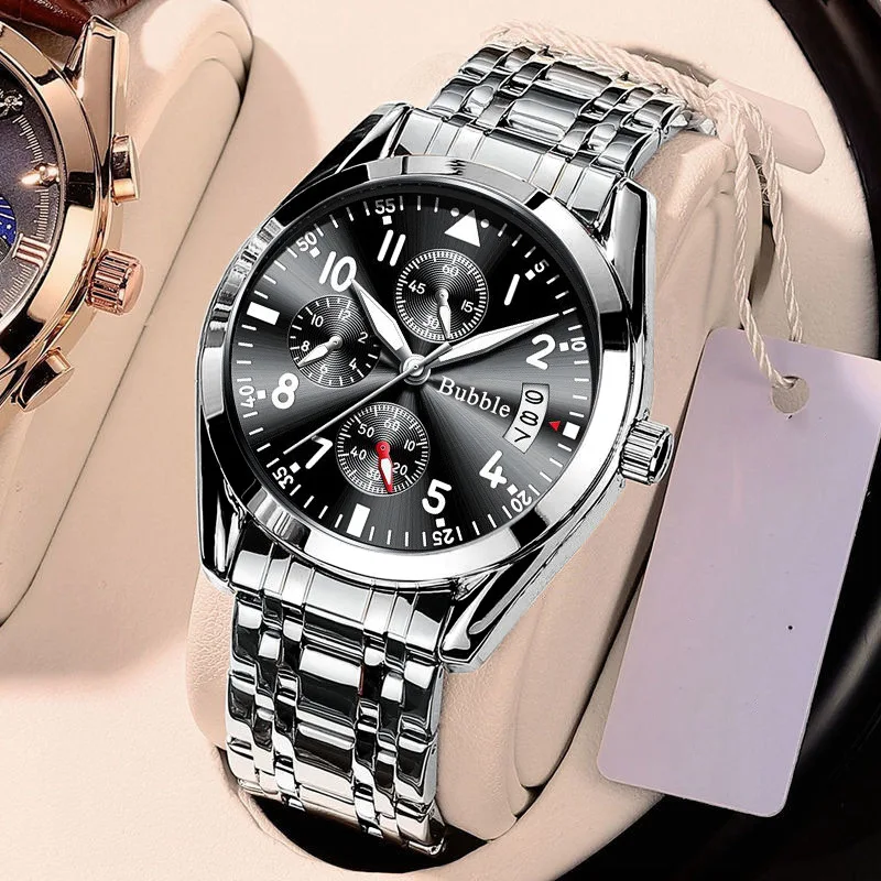 UTHAI Men's Watch Brand Light Luxury Fashion Trend Night Light Waterproof Digital Six Pin Business Leisure Quartz Watch Gift